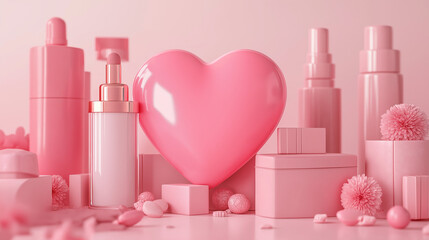 Love Your Skin Day Celebration with Pink Skincare and Beauty Products &ndash; Feminine Cosmetics for Healthy Skin Glow