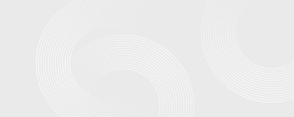 Abstract white glowing geometric lines on gray background. Modern shiny blue circle lines pattern. Futuristic technology concept. Suit for cover, poster,