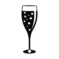 Champagne Glass Celebration Vector Silhouette