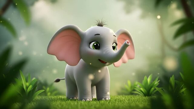 Gentle forest elephant calf