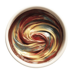 Swirled Multicolored Creamy Substance in Bowl