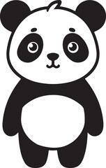 A cute cartoon panda baby vector illustration, a funny black and white bear character from the zoo