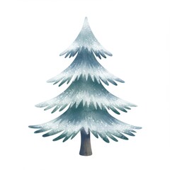 Obraz premium Snow Covered Pine Tree Winter Illustration