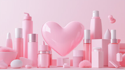 Love Your Skin Day Celebration with Pink Skincare and Beauty Products &ndash; Feminine Cosmetics for Healthy Skin Glow