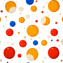 Abstract Seamless Pattern with Colorful Circles on Black Background