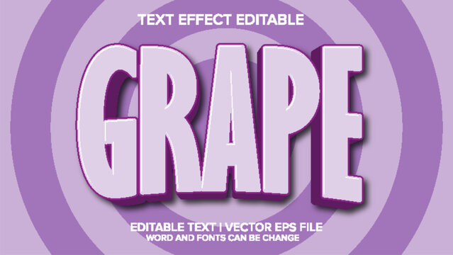 grape text effect vector editable - Powered by Adobe