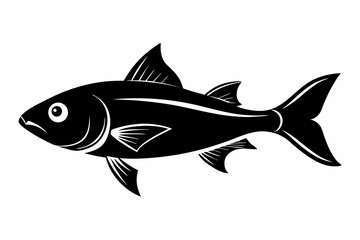 jackfish sihouette black vector