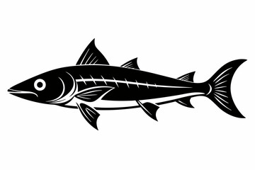 jackfish sihouette black vector