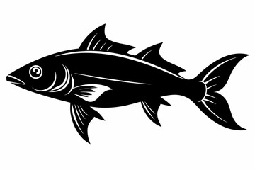 jackfish sihouette black vector