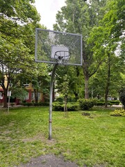 basket for basket ball in a residential area