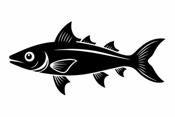 jackfish sihouette black vector