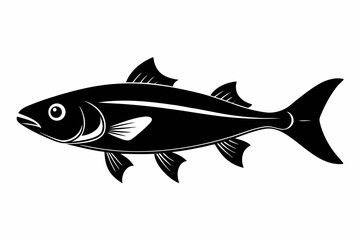 jackfish sihouette black vector