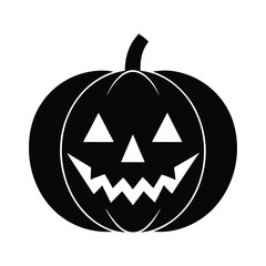 Pumpkin Halloween Carved Vector Silhouette