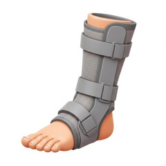 Grey Ankle Brace with Adjustable Straps for Foot Support