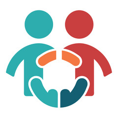 Community Partnership Solid Icon Vector Illustration
