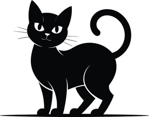 cat, blackcat, silhouette, vector, pet, feline, minimalist, halloween, animal, sideview, cute, elegant, whiskers, profile, tail, flatdesign, clipart, domestic, simple, isolated, cats, paw