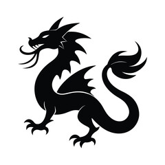 Dragon Chinese New Year Vector Silhouette