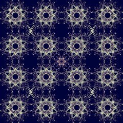 Elegant lace style pattern on deep blue background 