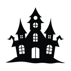 Haunted House Spooky Vector Silhouette