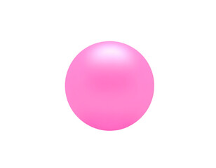 Pink Spherical Orb on Transparent Background