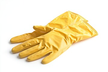 Pair of yellow disposable gloves