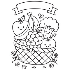 vector illustration of fruits and vegetables