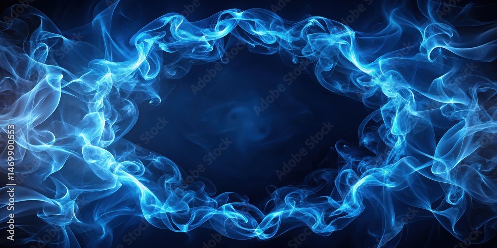Poster abstract blue swirling smoke design an elegant, evocative, and mystical background image for various