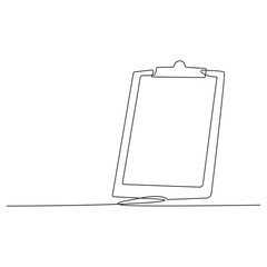 Clipboard with a checklist single one line art
