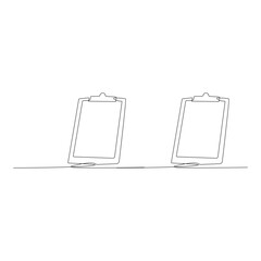 Clipboard with a checklist single one line art