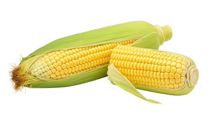 Isolated Fresh Corn on the Cob