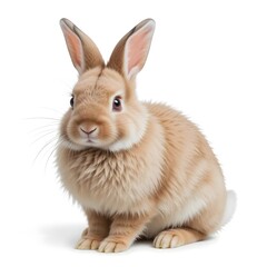 Obraz premium Adorable Fluffy Rabbit Isolated on White Background