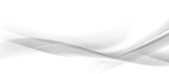 Smooth white abstract background with flowing curved lines
