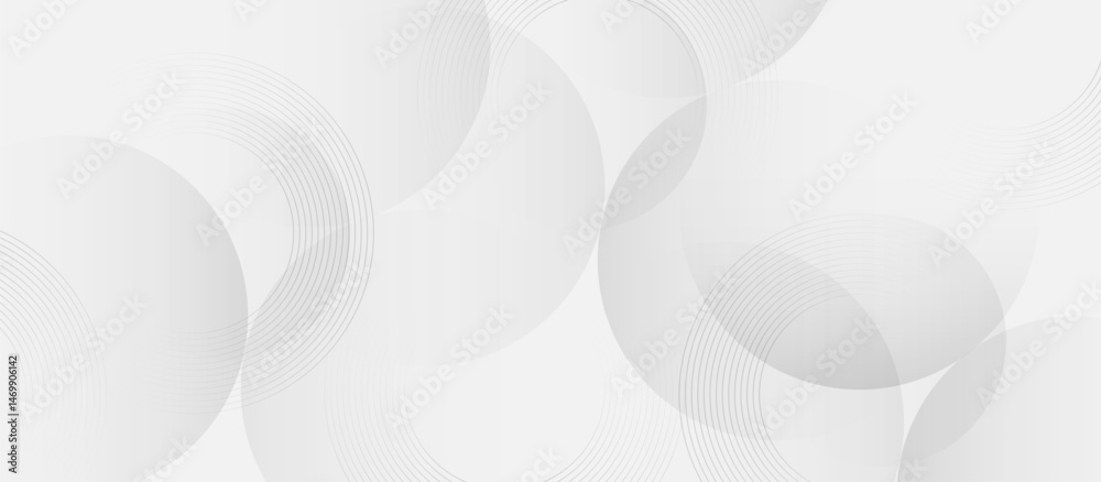 Aufkleber White abstract background with soft overlapping circular line elements
