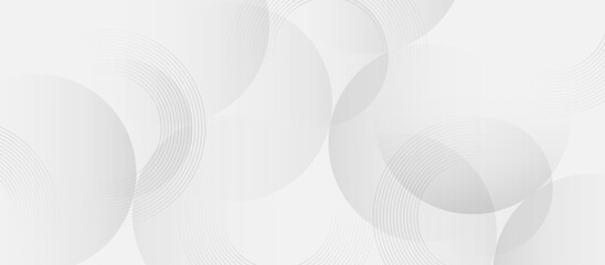 White abstract background with soft overlapping circular line elements