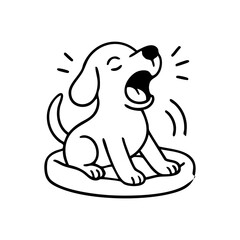 a cute dog barking happily