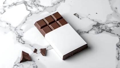 Dark Chocolate Bar on Marble Background