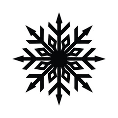 Snowflake Winter Minimal Vector Silhouette