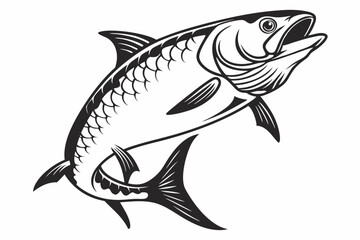 tarpon sihouette black vector