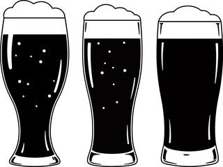 Three Glasses of Dark Beer Stout, Porter, or Lager?