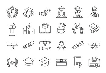 Graduation achievements in line art design