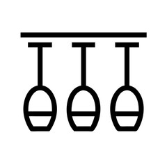 Hanging Wine Glasses Bar Icon Design
