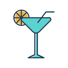 Margarita Cocktail Glass Drink Icon Design