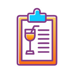 Drink Menu Clipboard Bar Icon Design