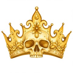 Golden Skull Crown Illustration
