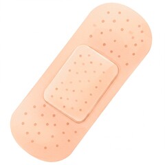 Beige Adhesive Bandage with Dots on White Background