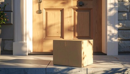 Cardboard Box Delivery on a Sunny Doorstep