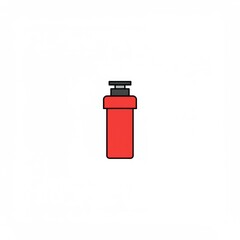 Red Cylinder Container on White Background