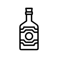 Liquor Bottle with Label Icon Design

