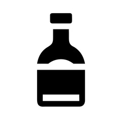 Liquor Bottle with Label Icon Design

