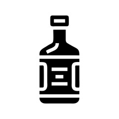 Liquor Bottle with Label Icon Design


